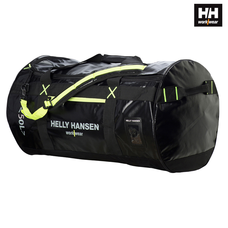 BOLSA HELLY HANSEN DUFFEL BAG 79563 C.990 NEGRO/AMARILLO 50 – Suministros Moncayo