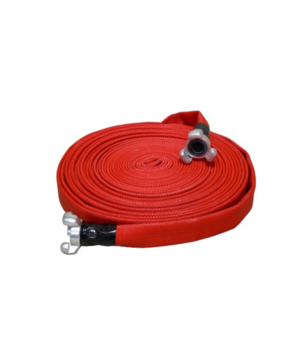 TRAMO MANGUERA PLANA CAUCHO ROJA Ø70 MM RACORES ALUMINIO ESTAMPADO