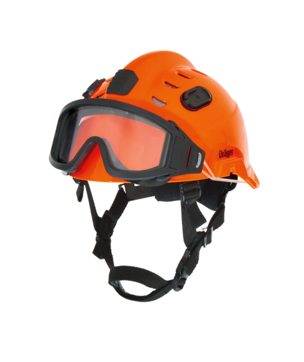 CASCO PROFESIONAL DRAGER HPS 3500 NARANJA FLÚOR CON GAFAS - EQUIPOS DE EMERGENCIA
