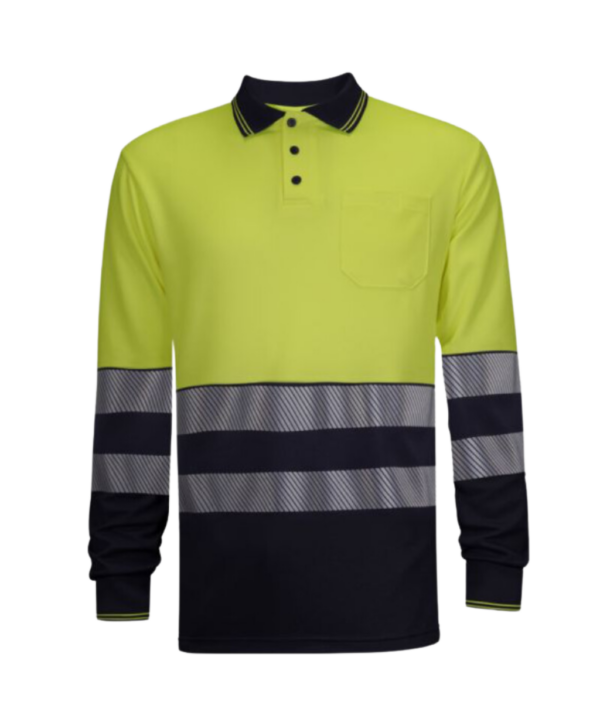 POLO PIQUÉ MANGA LARGA COMBINADO BANDA SEGMENTADA AV WORKO